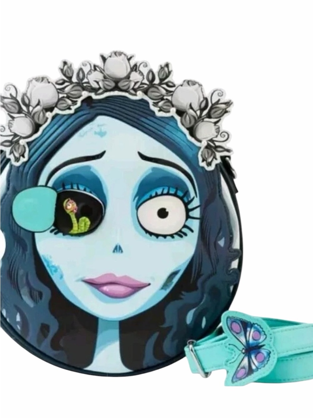Loungefly Corpse Bride - Emily Glow in the Dark Faux Leather Crossbody Bag NWT - Picture 6 of 7